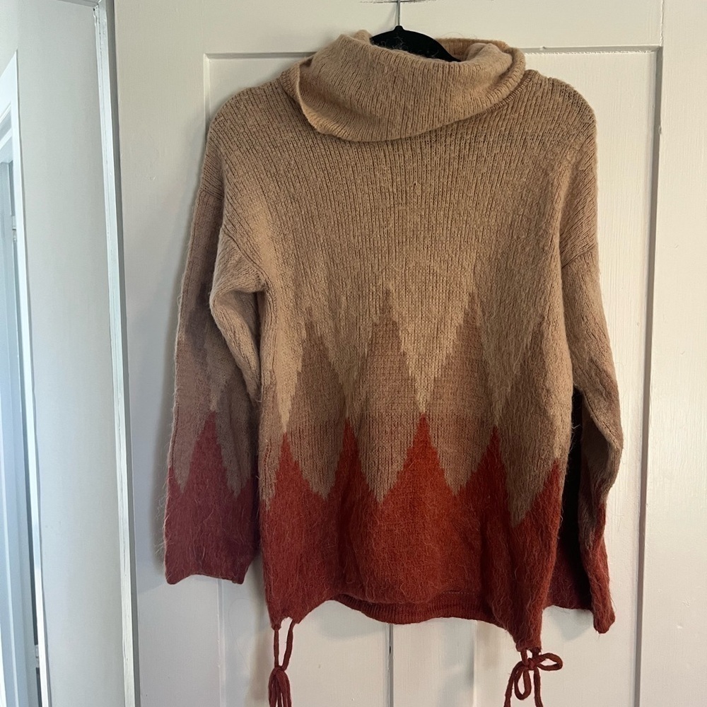 Vintage Twomax Scotland Turtleneck Color Block Sweater Small